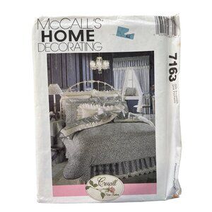 90s McCalls 7163 Home Decorating Pattern One Size Eyelet Bedding Curtain UNCUT